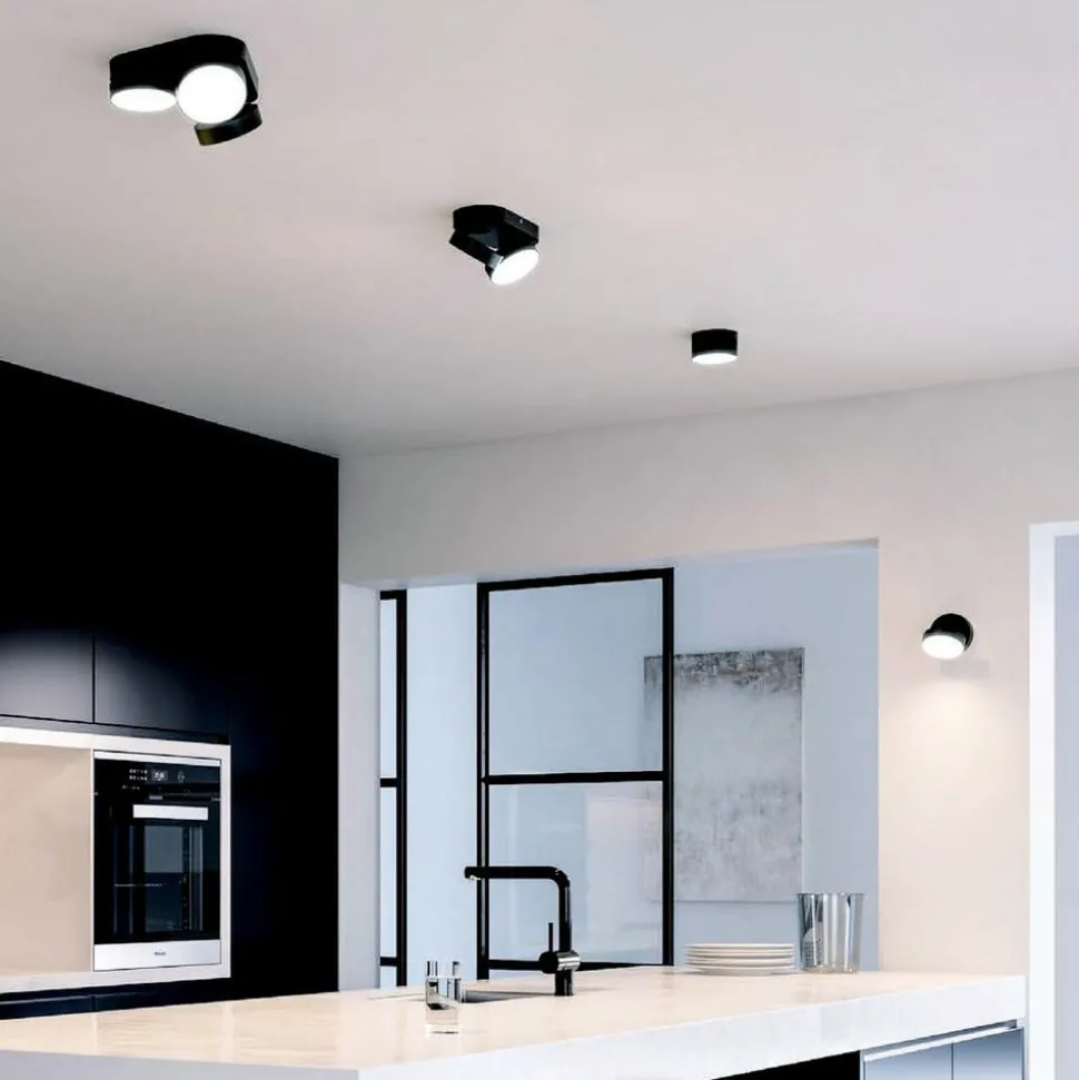 LED plafondspot Stanos, CCT, 2-lamps, zwart