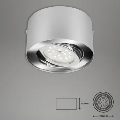 LED plafondspot Tube, zilverkleurig