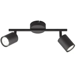 LED plafondspot Vano zwart, 2-lamps