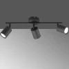 LED plafondspot Vano zwart, 3-lamps lang