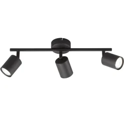 LED plafondspot Vano zwart, 3-lamps lang