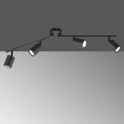 LED plafondspot Vano, zwart, 4-lamps