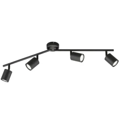 LED plafondspot Vano, zwart, 4-lamps