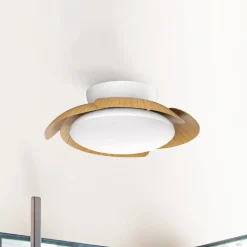 LED plafondventilator Aloha hout DC-motor stil Ø 90 cm CCT