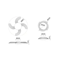 LED plafondventilator Aloha wit DC-motor stil Ø 90 cm CCT
