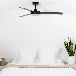 LED plafondventilator Barth met lamp, zwart