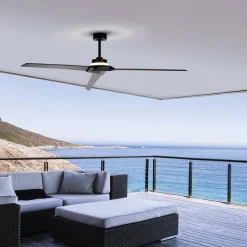 LED plafondventilator Brisa zwart/hout DC stil 175 cm CCT