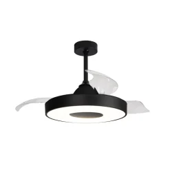 LED plafondventilator Coin zwart DC-motor stil 106 cm CCT