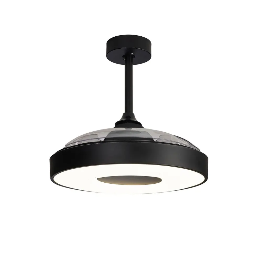 LED plafondventilator Coin zwart DC-motor stil 106 cm CCT