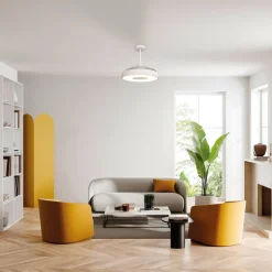 LED plafondventilator Coin wit DC-motor stil Ø 106 cm CCT