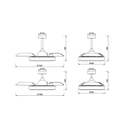 LED plafondventilator Coin wit DC-motor stil Ø 106 cm CCT