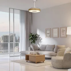 LED plafondventilator Coin Mini hout DC stil Ø 91 cm CCT