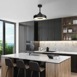 LED plafondventilator Coin Mini zwart DC stil Ø 91 cm CCT