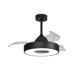 LED plafondventilator Coin Mini zwart DC stil Ø 91 cm CCT