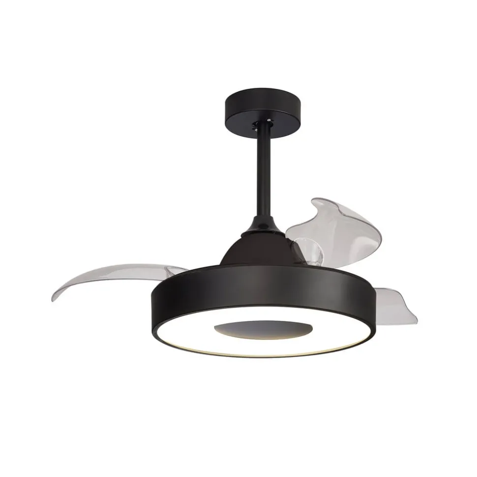 LED plafondventilator Coin Mini zwart DC stil Ø 91 cm CCT