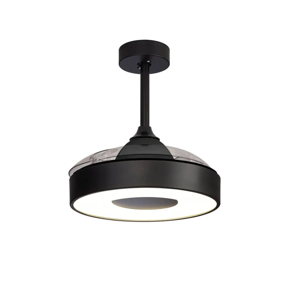 LED plafondventilator Coin Mini zwart DC stil Ø 91 cm CCT