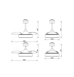 LED plafondventilator Coin Mini zwart DC stil Ø 91 cm CCT