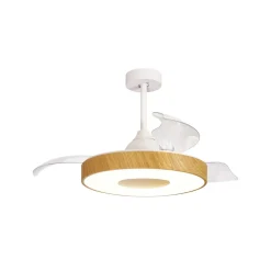 LED plafondventilator Coin hout DC-motor stil Ø 106 cm CCT