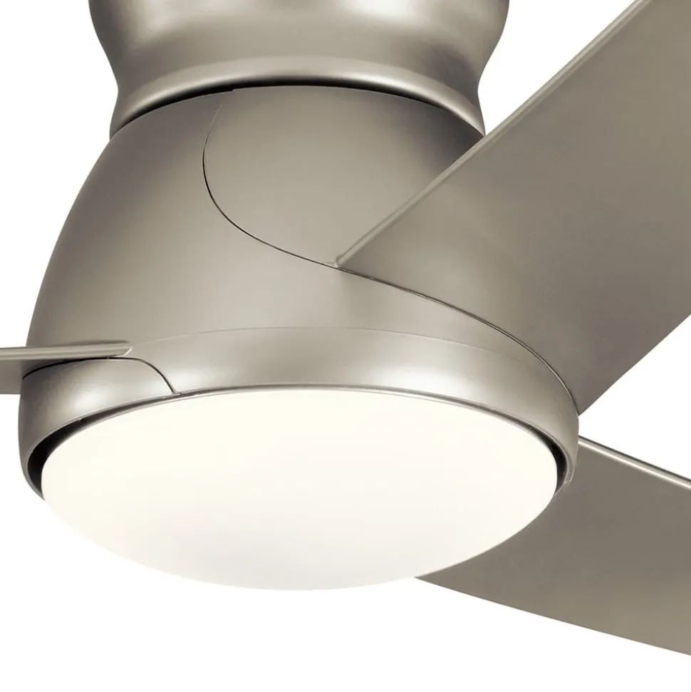 LED plafondventilator Eris, IP44, geborsteld nikkel