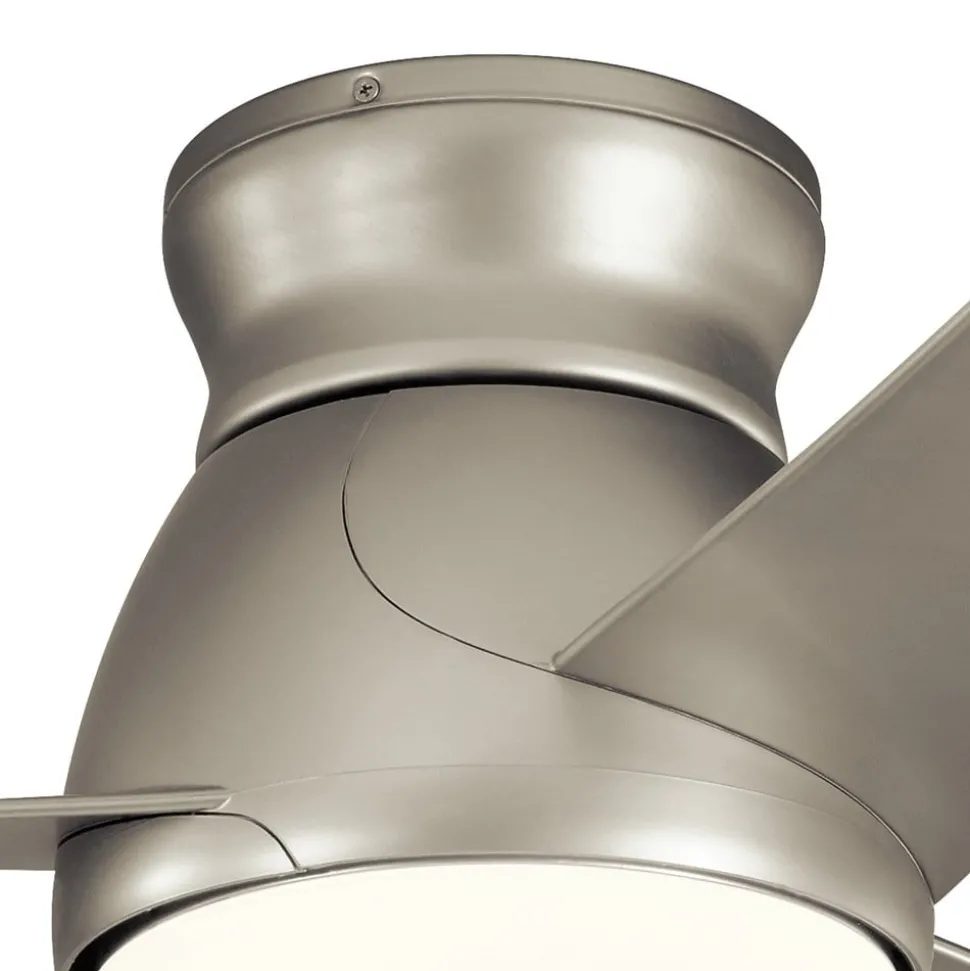 LED plafondventilator Eris, IP44, geborsteld nikkel