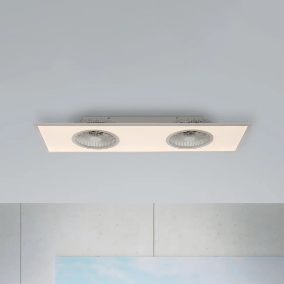 LED plafondventilator Flat-Air, CCT, wit, 120x40cm