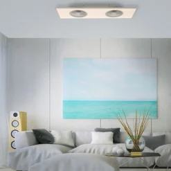 LED plafondventilator Flat-Air, CCT, wit, 120x40cm