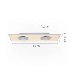 LED plafondventilator Flat-Air, CCT, wit, 120x40cm