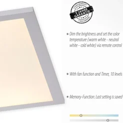 LED plafondventilator Flat-Air, CCT, wit, 120x40cm