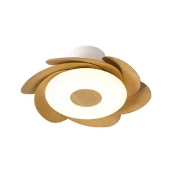 LED plafondventilator Flower hout DC-motor stil Ø 79 cm CCT