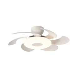 LED plafondventilator Flower wit DC-motor stil Ø 79 cm CCT