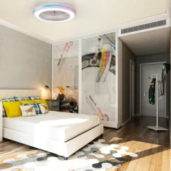 LED plafondventilator Gamer wit DC stil Ø 47 cm CCT RGB