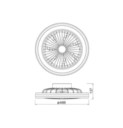 LED plafondventilator Gamer wit DC stil Ø 47 cm CCT RGB