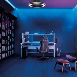 LED plafondventilator Gamer zwart DC stil Ø 47 cm CCT RGB