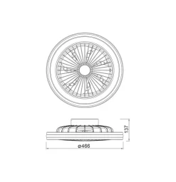 LED plafondventilator Gamer zwart DC stil Ø 47 cm CCT RGB