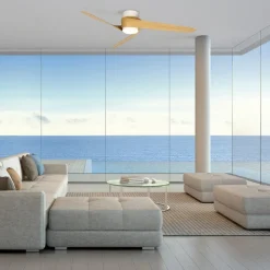 LED plafondventilator Groenland, hout, DC stil Ø 122 cm CCT