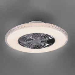LED plafondventilator Harstad, kristallen frame