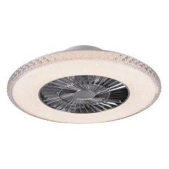 LED plafondventilator Harstad, kristallen frame