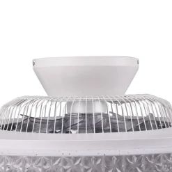 LED plafondventilator Harstad, kristallen frame