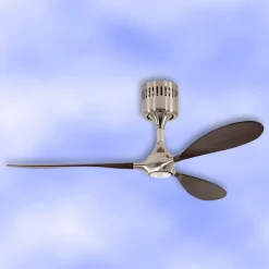 LED plafondventilator Helico peddel, stil, notenhout Ø 132 cm