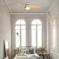 LED plafondventilator Island houtlook DC stil Ø 102 cm CCT