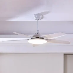 LED plafondventilator Lucande Divian, wit, DC, stil, CCT