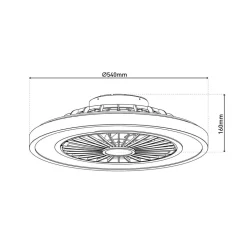 LED plafondventilator met licht Arioso, stil, Ø 54 cm, CCT