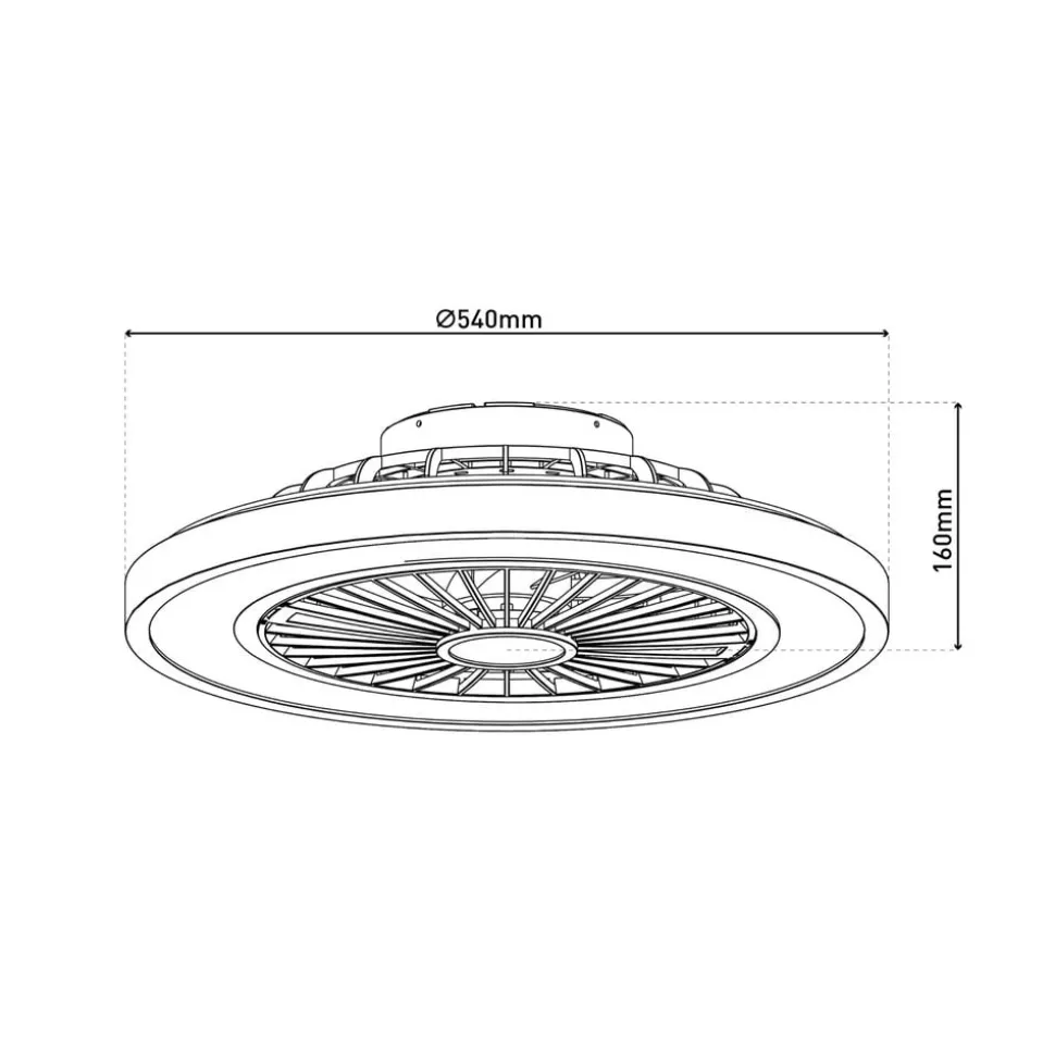 LED plafondventilator met licht Arioso, stil, Ø 54 cm, CCT