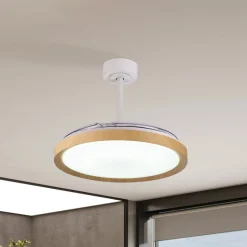 LED plafondventilator Mistral houtlook DC stil Ø 106 cm CCT