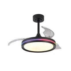 LED plafondventilator North zwart DC stil Ø 91 cm CCT RGB