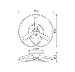 LED plafondventilator Ocean zwart/hout DC stil Ø 78 cm CCT
