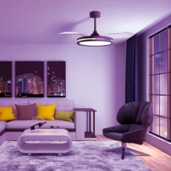 LED plafondventilator Rafaga zwart DC stil Ø 106 cm CCT RGB