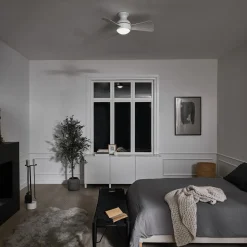 LED plafondventilator Sola, IP23 wit mat