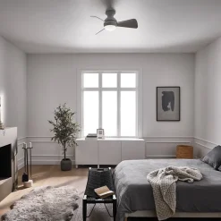 LED plafondventilator Sola, IP23 wit mat