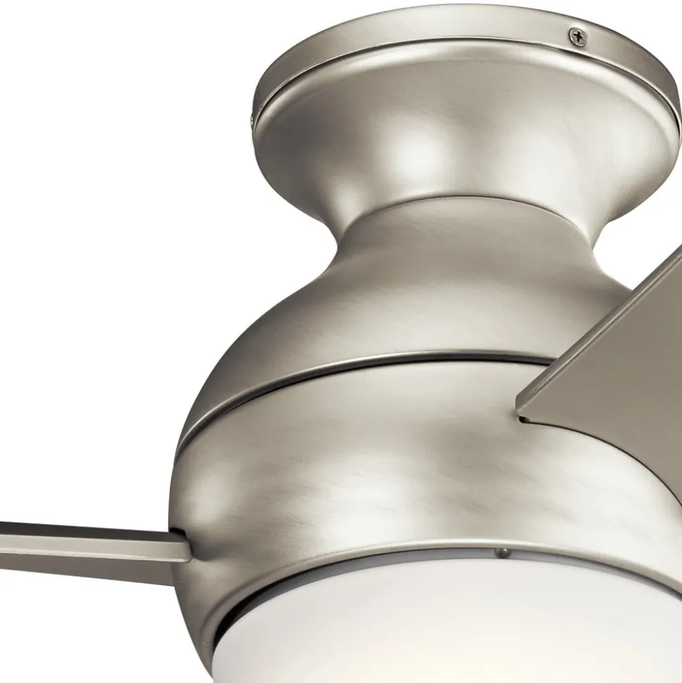 LED plafondventilator Sola, IP23 nikkel